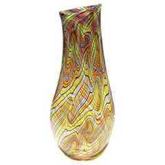 Vintage Monumental Art Glass Vase by Luca Vidal, Murano