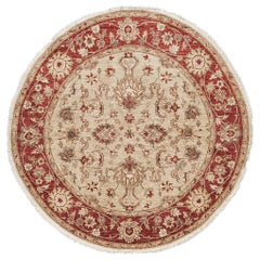 Natural Dye Sultanabad Revival Round Rug