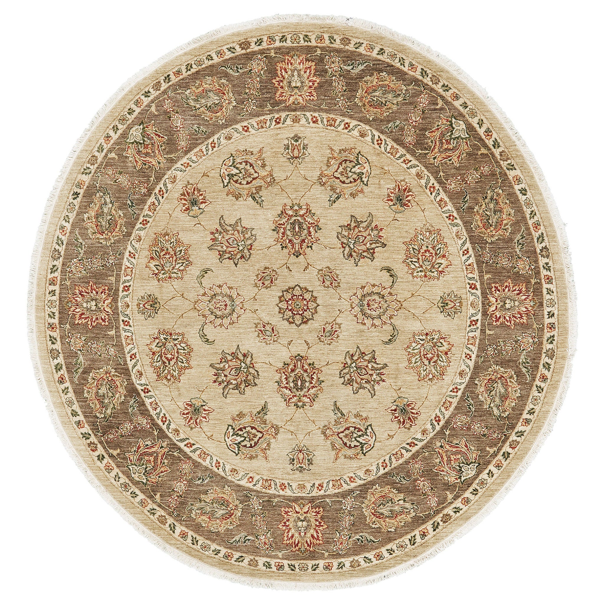 Natural Dye Lahore Revival Round Rug For Sale