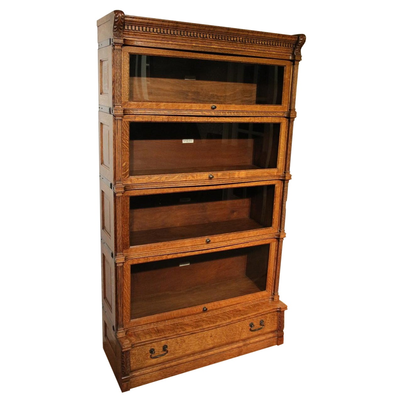 Antique oak Globe Wernicke Bookcase at 1stDibs