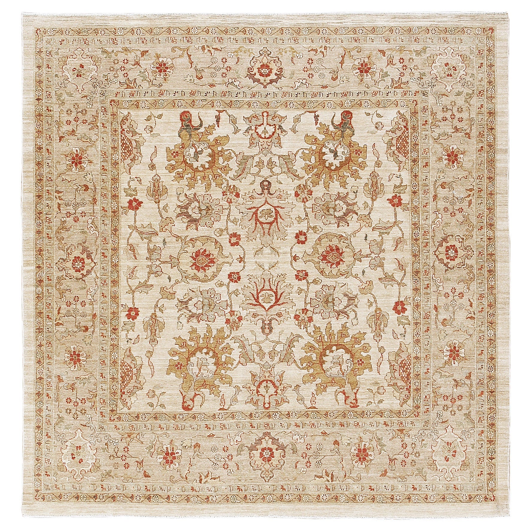 Natural Dye Sultanabad Revival D256 Divine Collection Square Rug For Sale