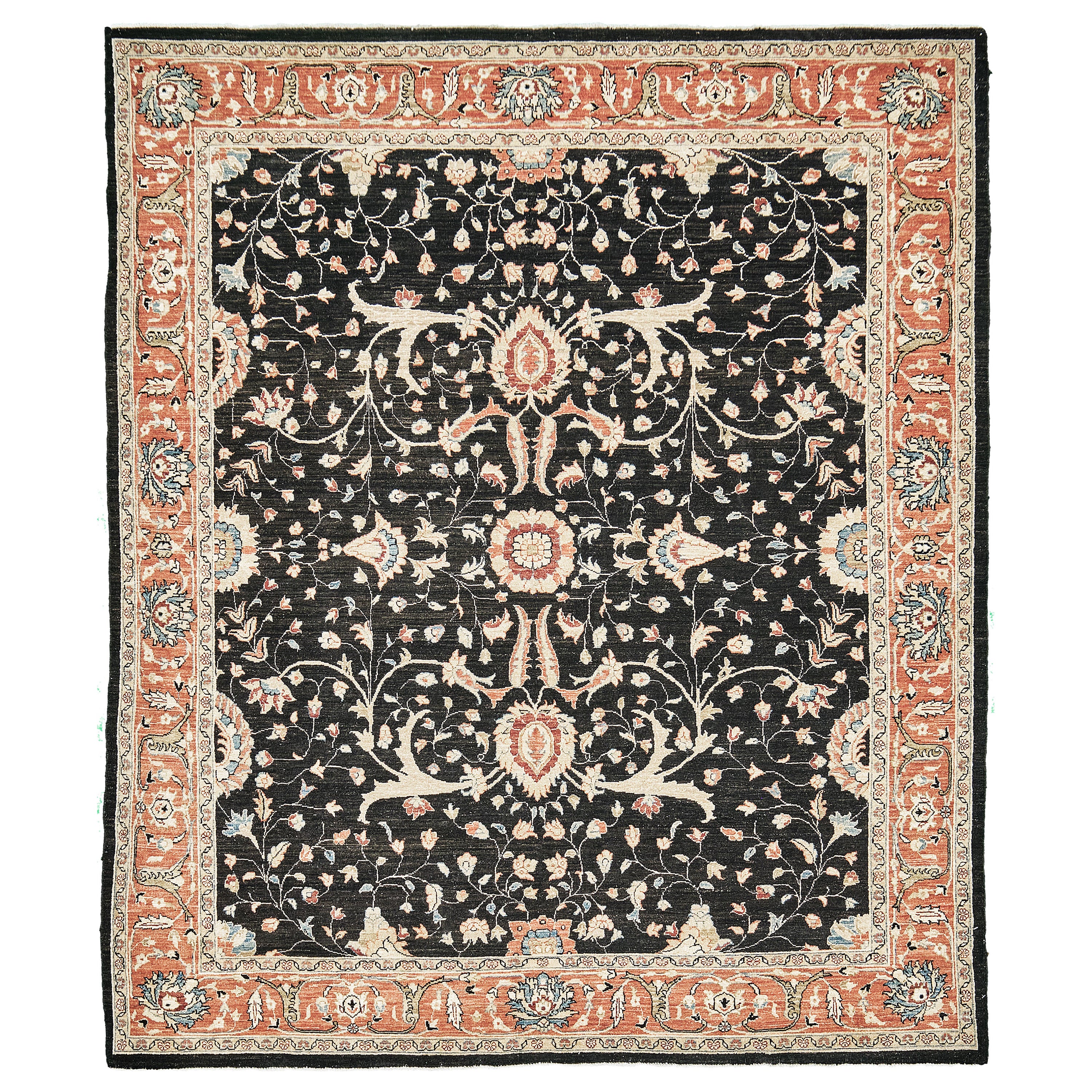 Natural Dye Sarouk Farahan Revival Rug For Sale