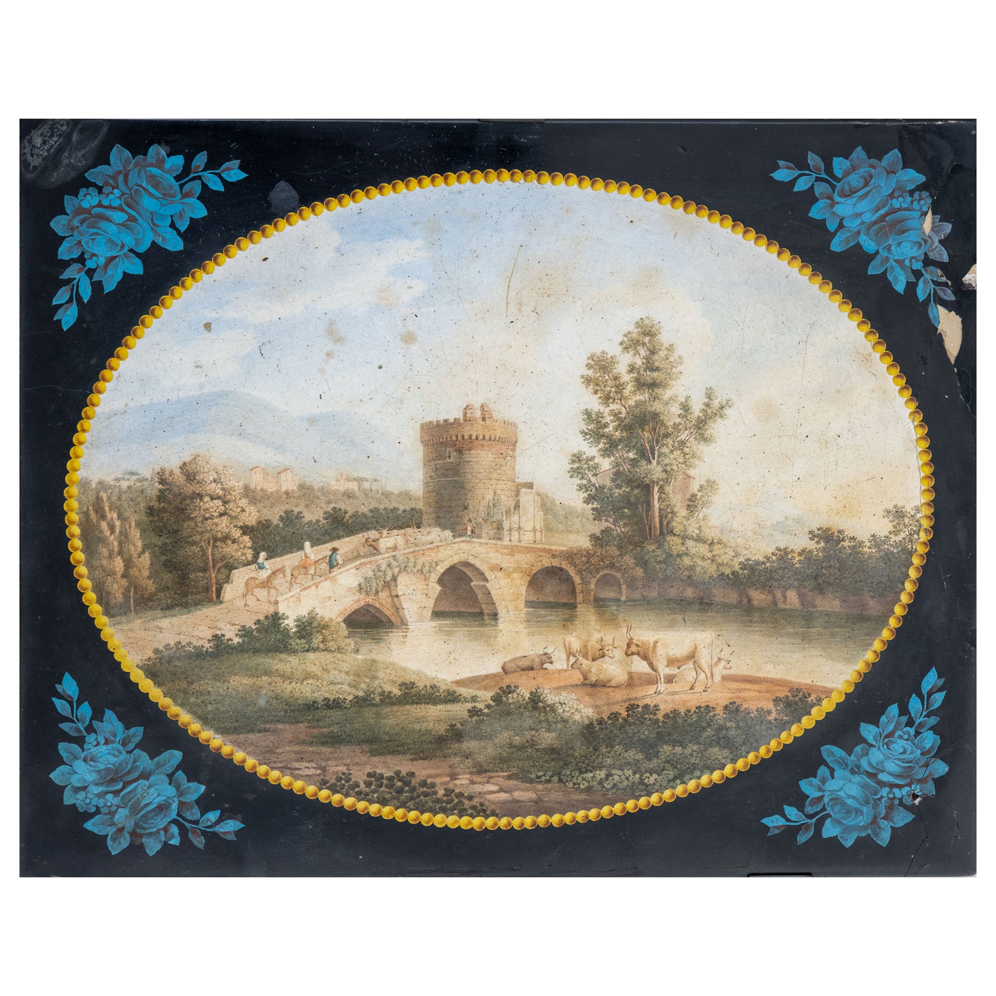 Scagliola Plate After Pietro Della Valle, Late 19th Century