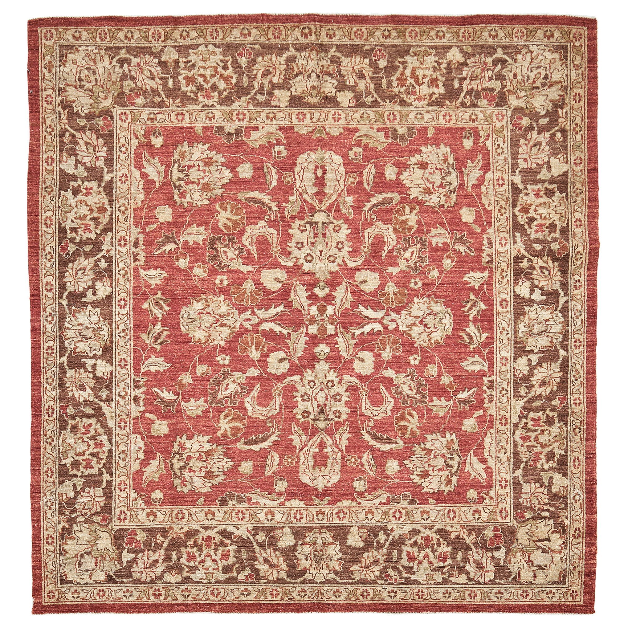 Natural Dye Sultanabad Revival Square Rug For Sale