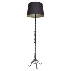 French Art Deco Style Wrought Iron Floor Lamp