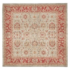 Natural Dye Sultanabad Revival Square Rug