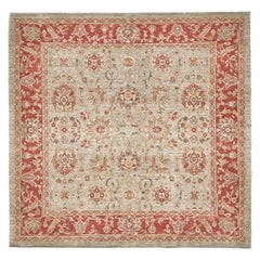 Naturfarbener Sultanabad Revive Quadratischer Teppich