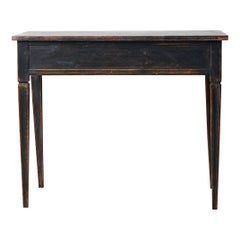 Antique Swedish Black Gustavian Console Table