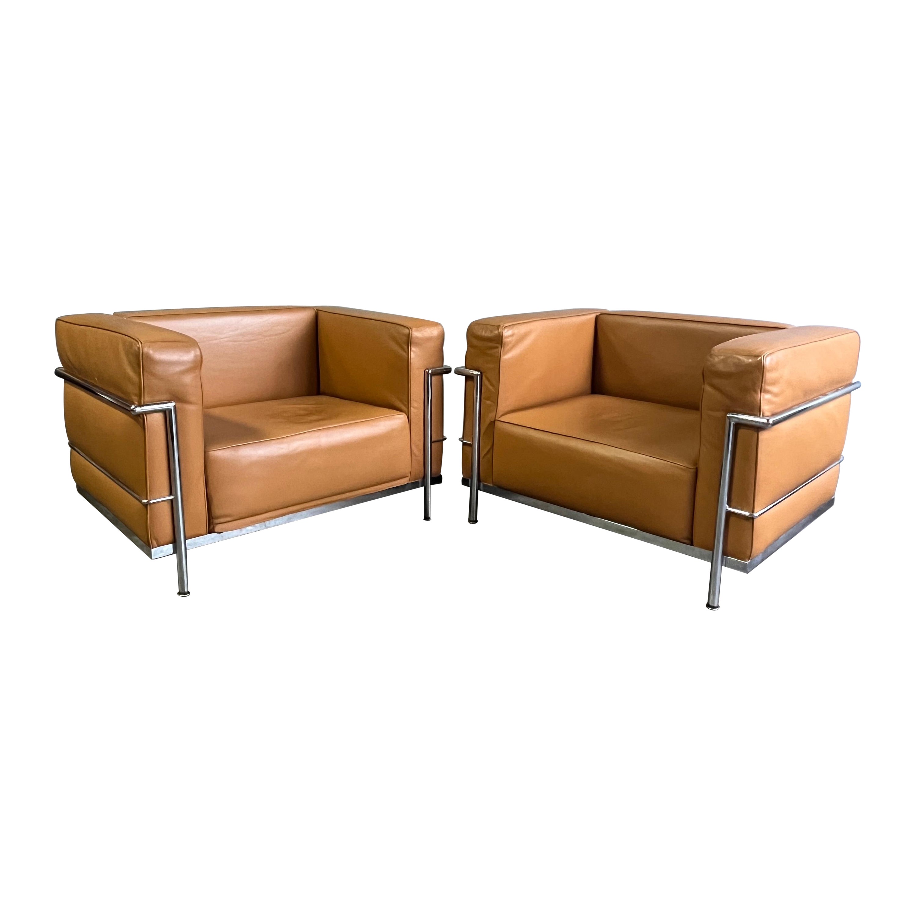 Lc3 Grand Modele Armchairs (pair)