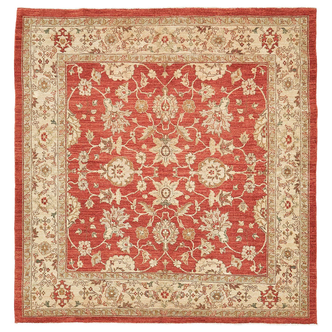 Natural Dye Sultanabad Revival Square Rug For Sale at 1stDibs