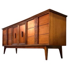 Bassett “Mayan” Mid-Century Modern Used Long Lowboy Dresser, circa1960s