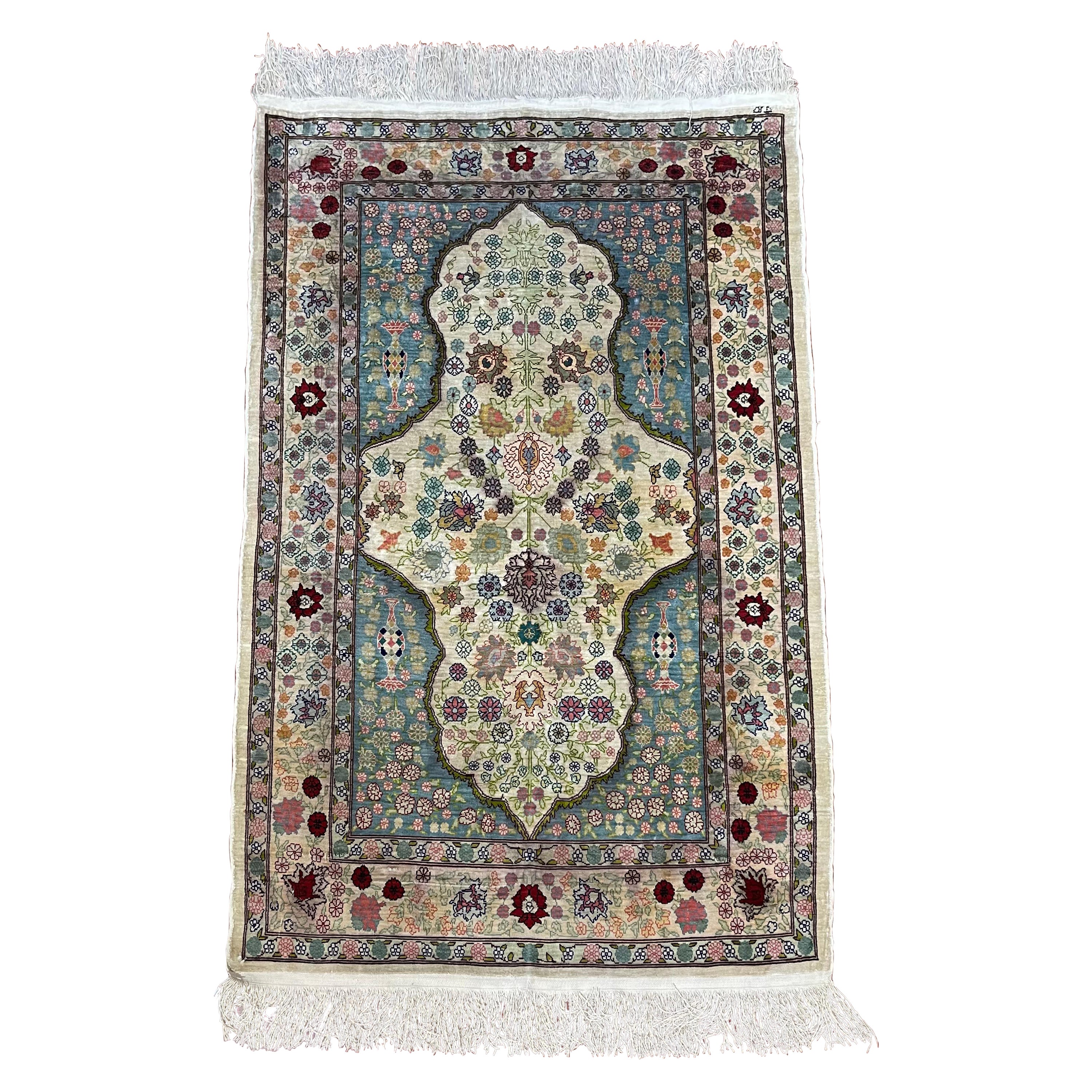 Very Fine Turkish Hereke Silk Rug/Carpet For Sale