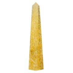 Used Oversized Yellow Fractal Resin Obelisk attributed to Pierre Giraudon, 1970s