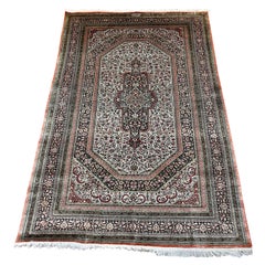 Retro Very Fine Persian Silk Qum Rug / Carpet 