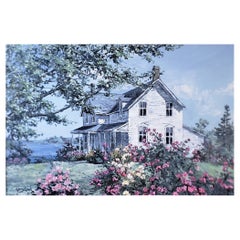Used James Keirstead Original Framed Painting "The Summer Place" Chaffeys Locks