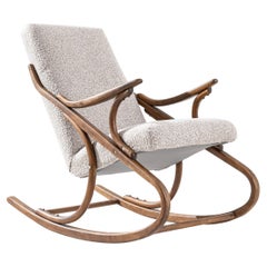 1960s Upholstered Bentwood Rocking Chair by TON
