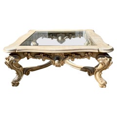 18th Century Style Carved Italian Rococo Giltwood Coffee Cocktail Table