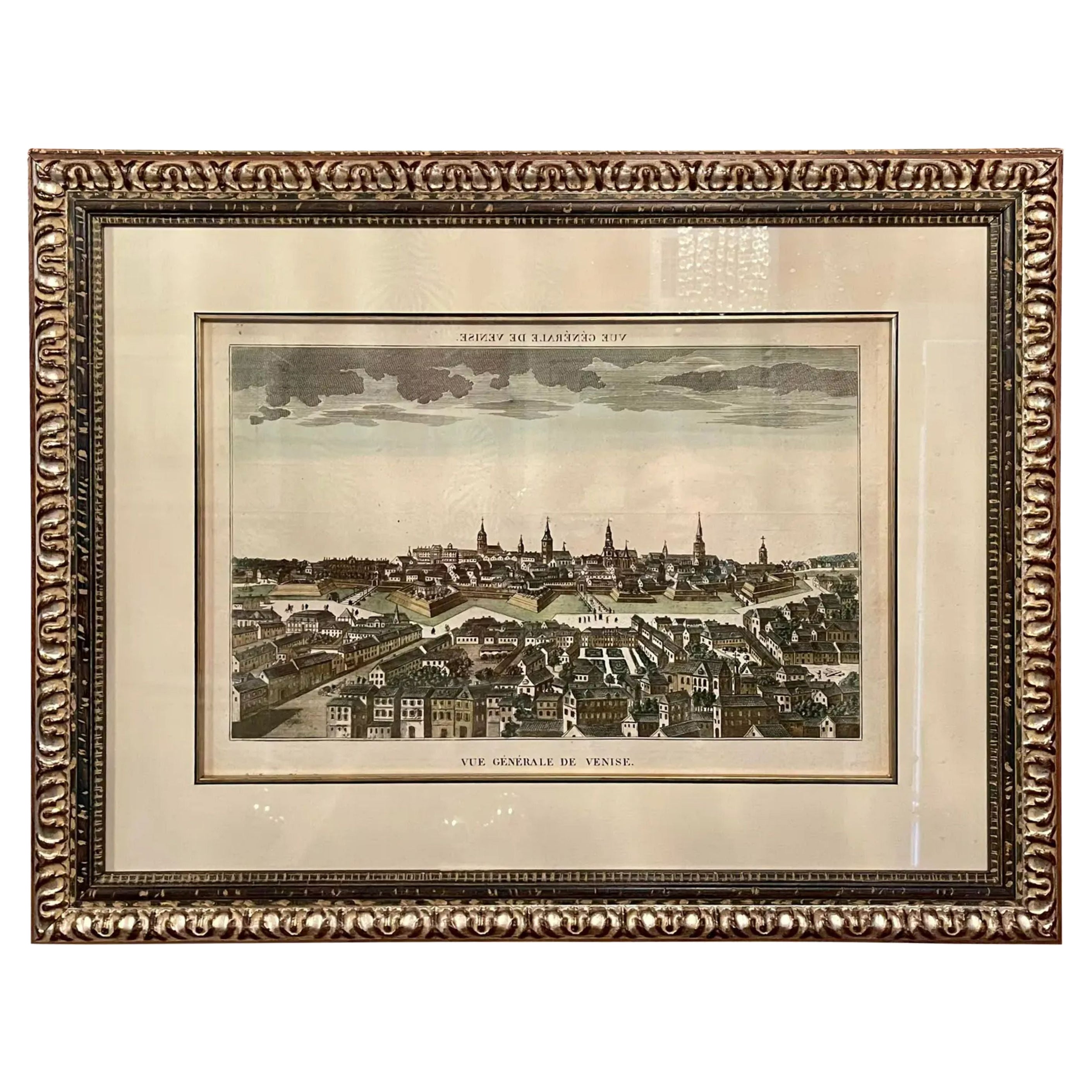 Chez Hocquart Antique Hand Colored Print, Vue Generale De Venise