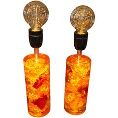 1970
s Fractal Resin Pair Of Lamps 1970
s Fractal Resin Pair Of Lamps