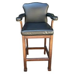 Old Hickory Tannery Regency Style Leather Bar Stool