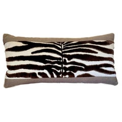 Scalamandre Silk Cut Velvet Zebra Down Filled Designer Pillow, 2010s