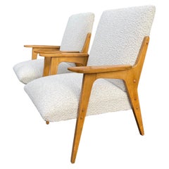 Franz Schuster Lounge Arm Chairs Style of Gio Ponti, Austria, 1950s