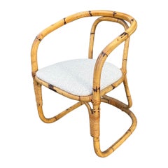 Sculptural Bamboo Style Side Chair by Dal Verra, Italy 1970s