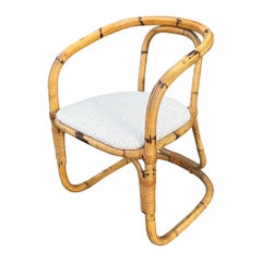 Vintage Sculptural Bamboo Style Side Chair by Dal Verra, Italy 1970s