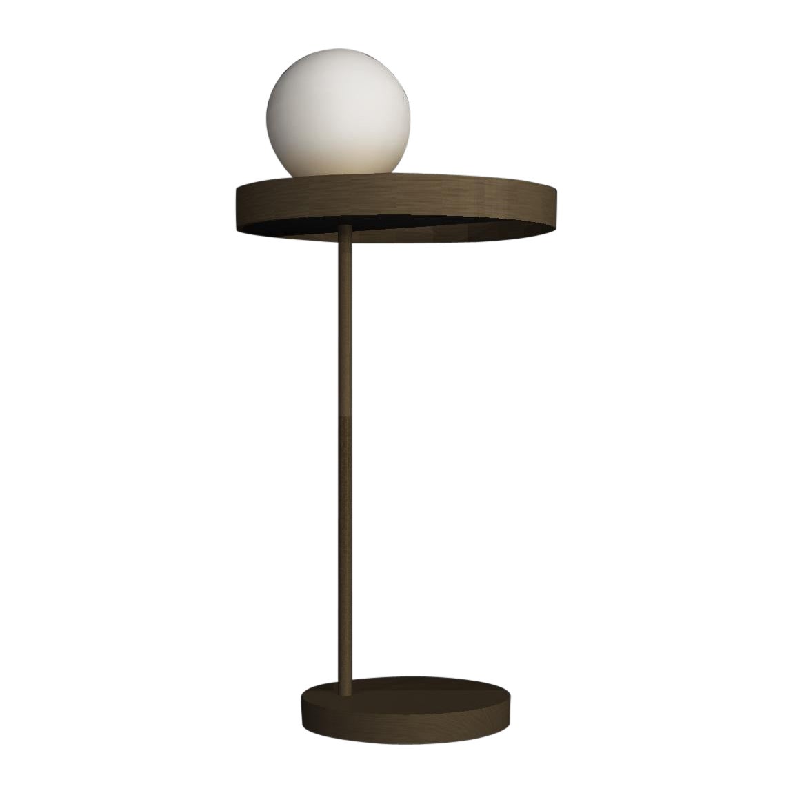 Imagin Minimal-Tischlampe aus Bronze und Opalglas