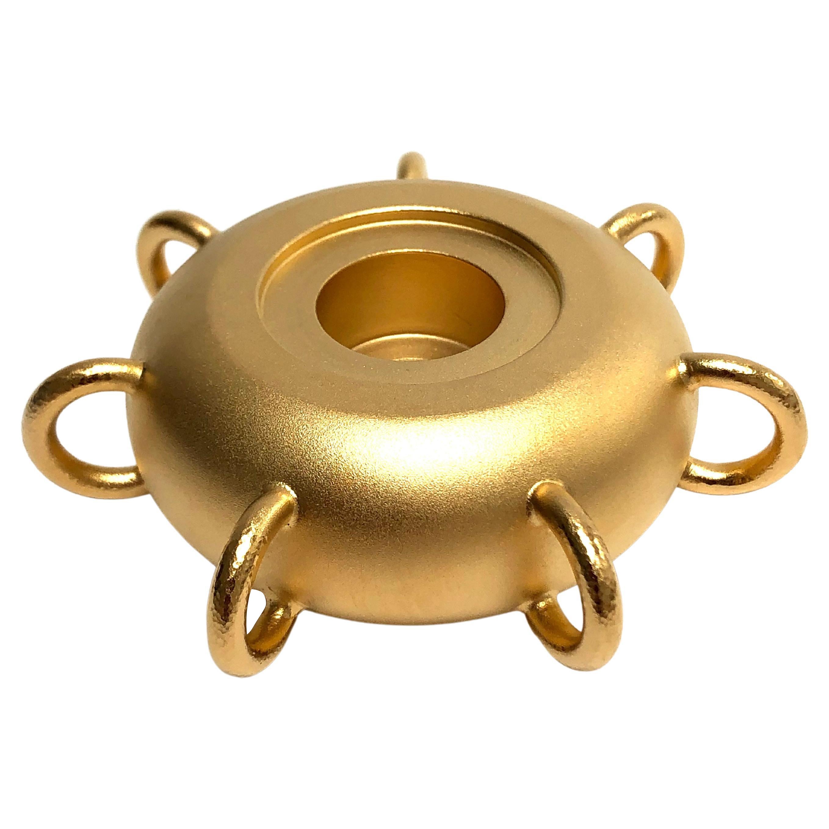  Gold-plated Candleholder Born to Be a Light, "Sculptural Donut" from TOTEM N°1 For Sale