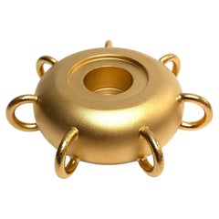  Gold-plated Candleholder Born to Be a Light, "Sculptural Donut" from TOTEM N°1