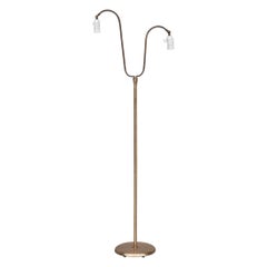 Brass Two Arm Adjustable Mid-Century Danish Floor Lamp