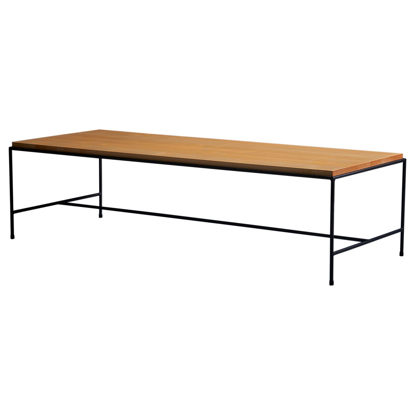Paul Cobb Coffee Planner Table in Black Iron and Solid Maple Top by Winchendon For Sale