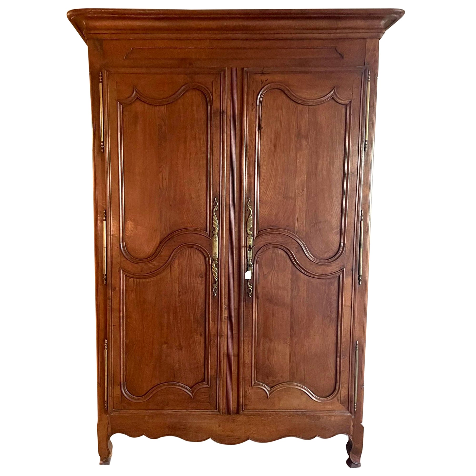 18th Century French Country Armoire Linen Press Wardrobe Cabinet