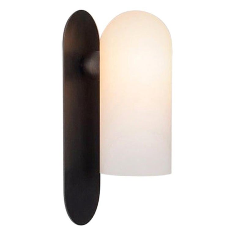 Odyssey LG Black Wall Sconce by Schwung For Sale