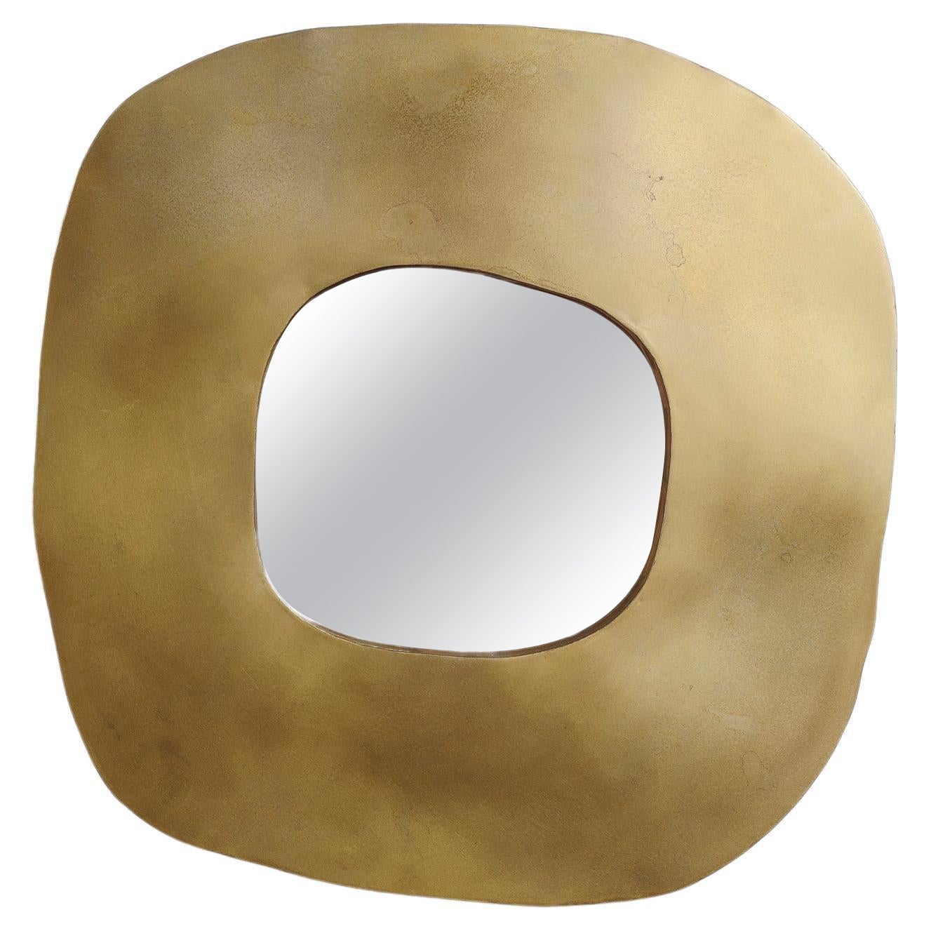 Freeform Brass Mirror by Lukasz Friedrich For Sale