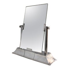 Fine French 1930s Silver-Plated Table Mirror by Luc Lanel for Christofle