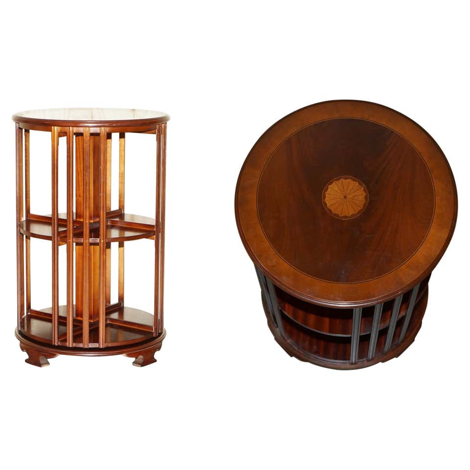 Pair Square Rotating Book Shelf End Tables For Sale at 1stDibs ...
