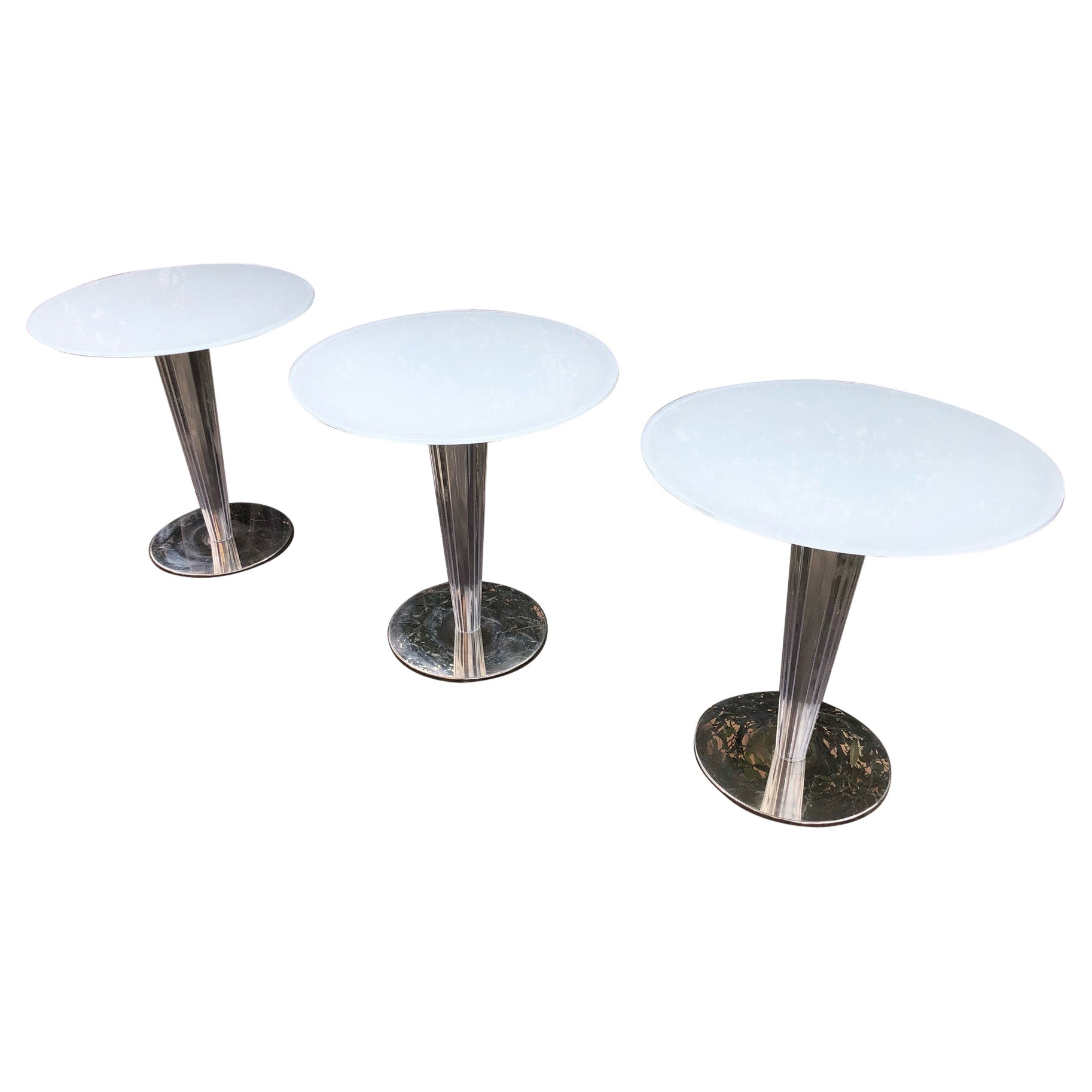 Pedrali Table from the 21st Century, Tempered Satin Glass For Sale