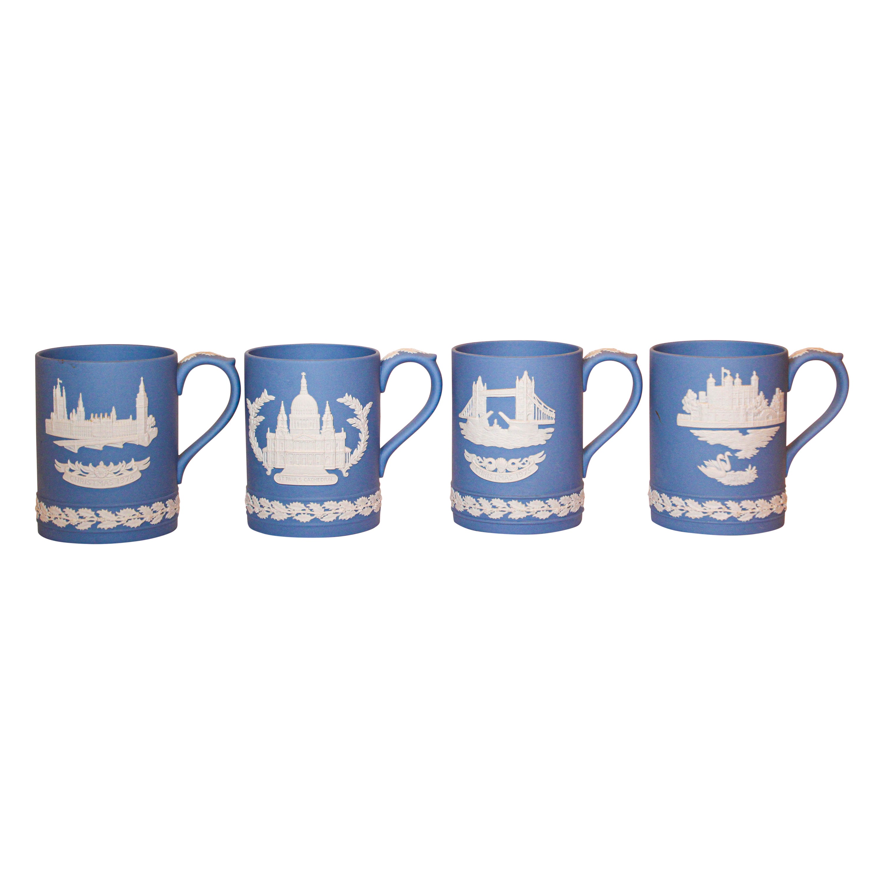 Weihnachtsbecher aus Jaspis von WEDGWOOD, 4er-Set, Vintage, ca. 1970er Jahre im Angebot