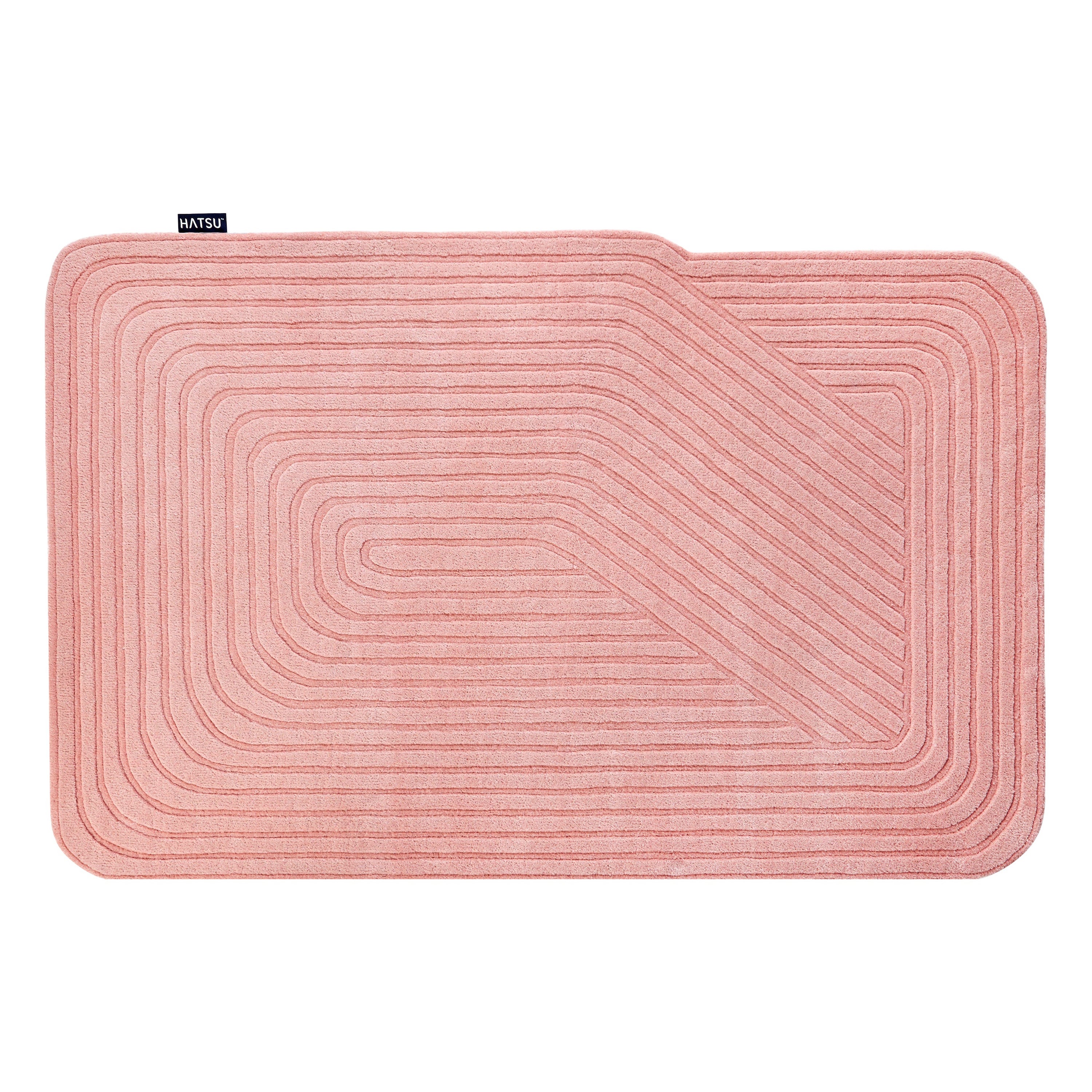 Hand Tufted Uneven Pink Rug by Hatsu For Sale
