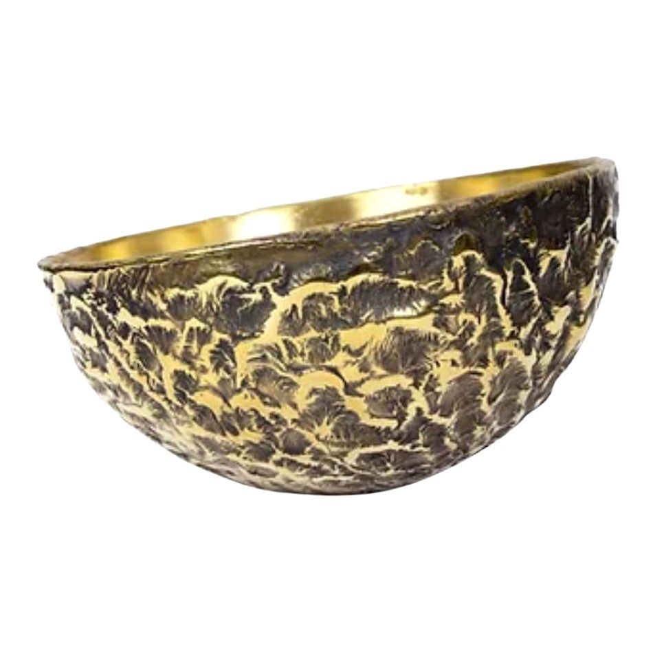 Brass Hand Sculpted POD Bowl by Samuel Costantini For Sale