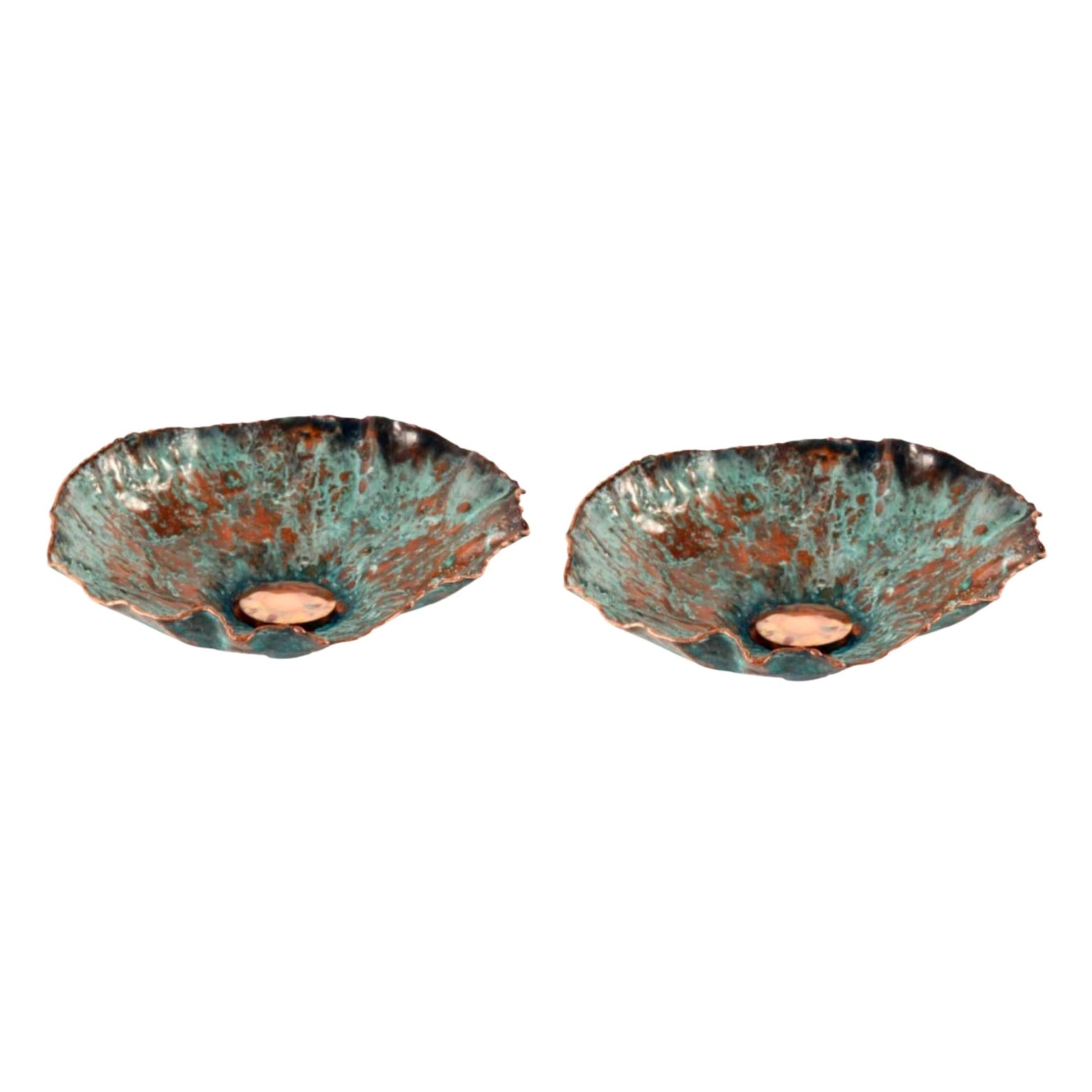 Set of 2 Hypomea Copper Bowls by Samuel Costantini For Sale