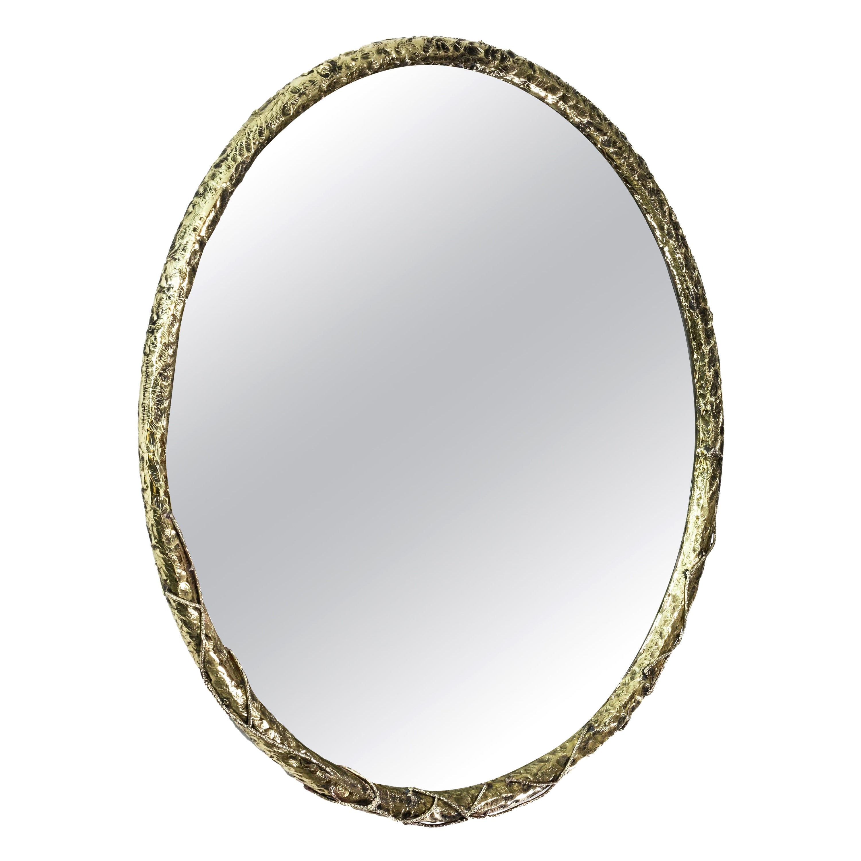 Eryn Brass Mirror by Samuel Costantini For Sale