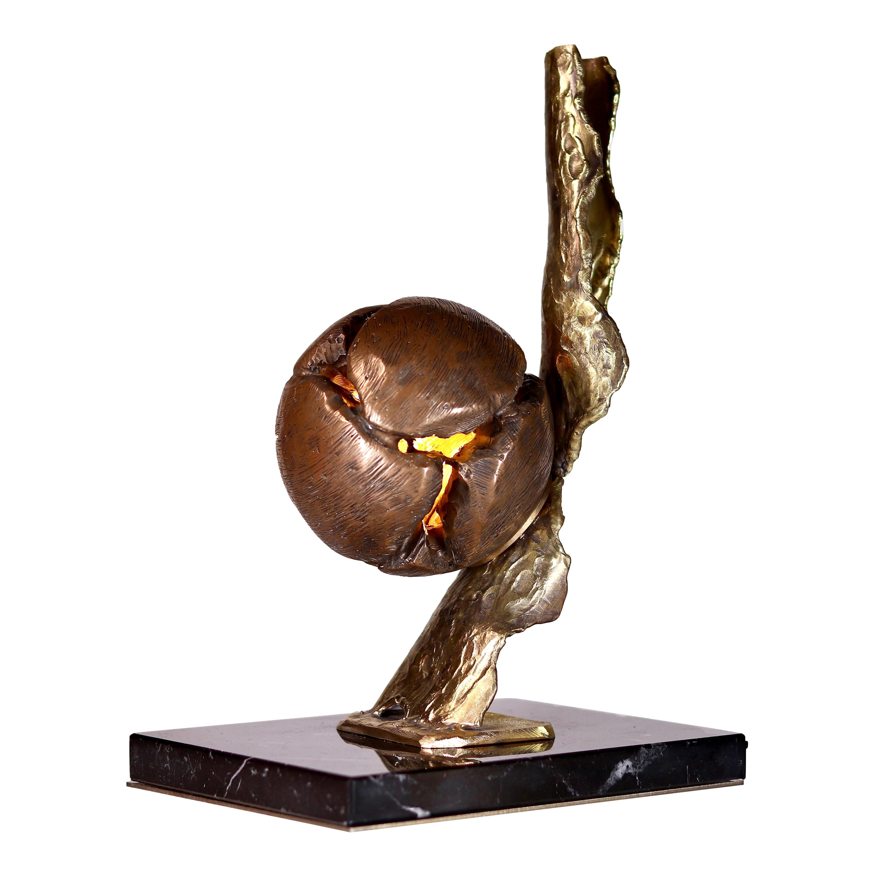 Sculpted Bronze Table Lamp by Samuel Costantini For Sale