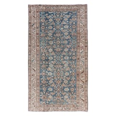 Hamedan Antique Persian Rug with Sub-Geometric Design in Blues and Neutrals