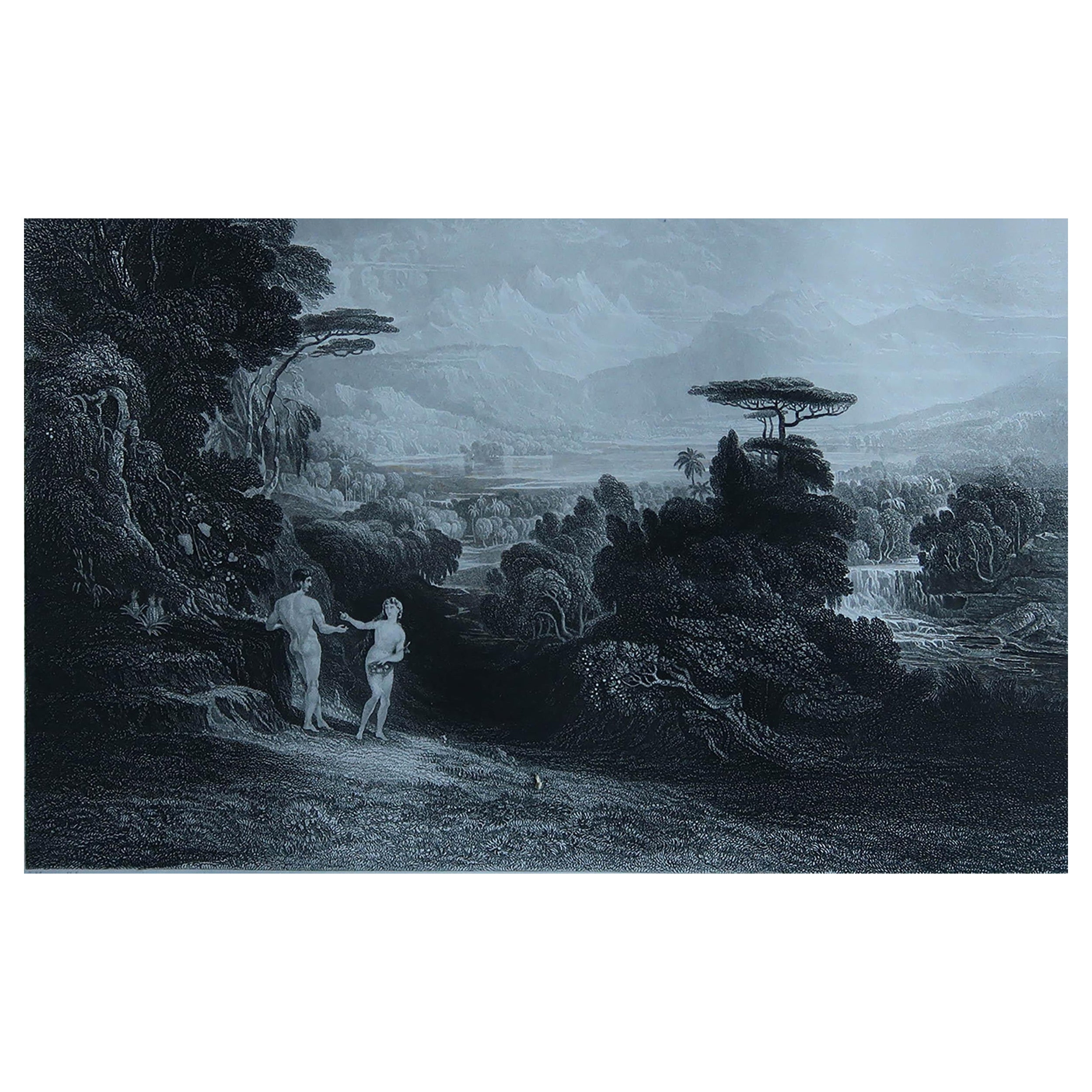Original Antique Print After John Martin, The Fall of Man, C.1850 For Sale  at 1stDibs