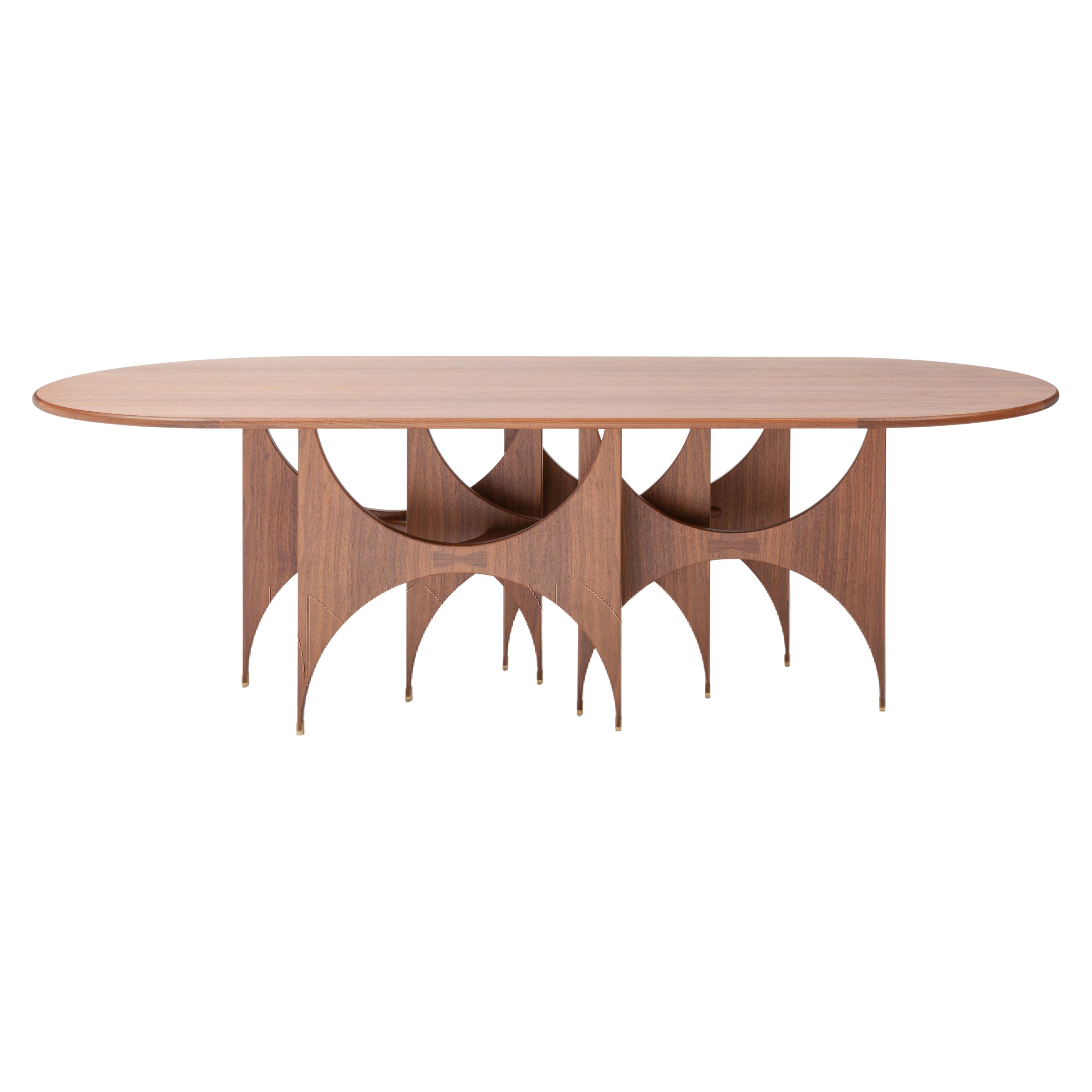 Butterfly Walnut Oblong Table by SEM For Sale