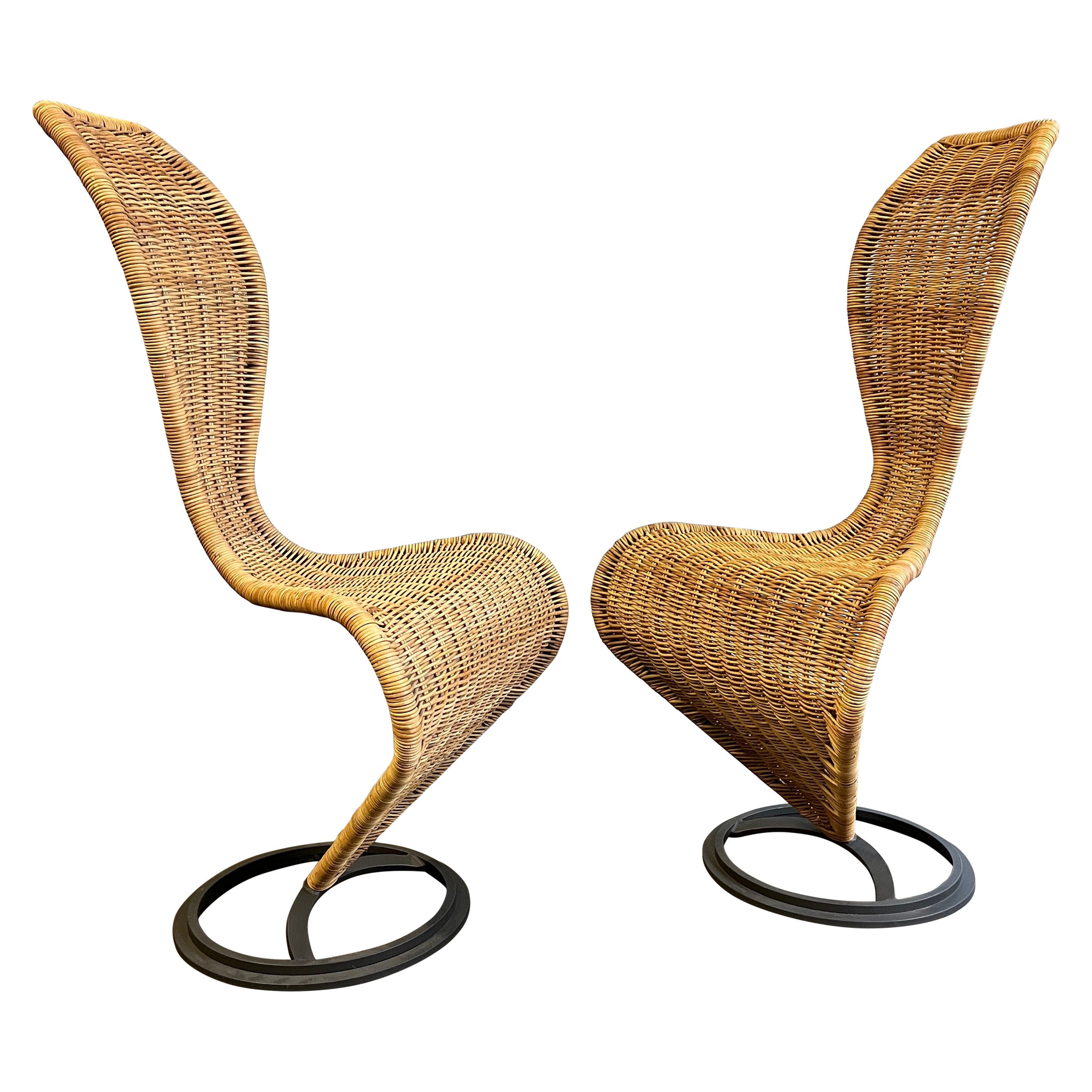 Tom Dixon Wicker S-Chair, 'Pair' For Sale