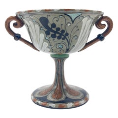 Hand Painted Molaroni Ceramic Vase from the 1930s
